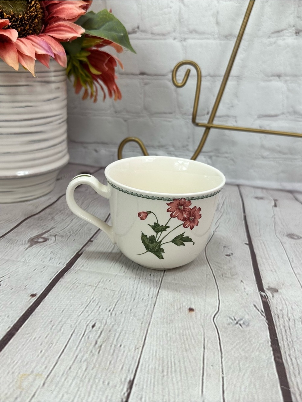 vtg Noritake Summer Estate (Ireland) Flat Cup cottage floral coastal grandma